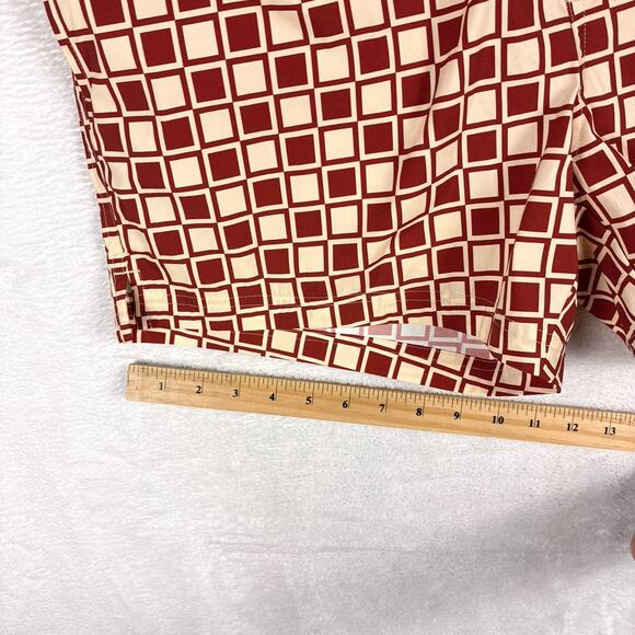 Dandy Del Mar Swim Trunks Shorts Mens XL Red Beige Check Nylon Preppy Surf Beach - Picture 5 of 10